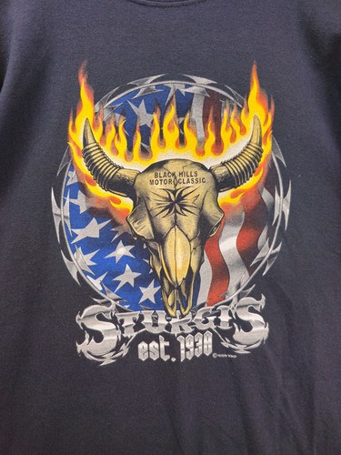 Vintage Sturgis Bull Skull Graphic Black Hills Motor Classic Black Herren XL - Bild 2 von 4