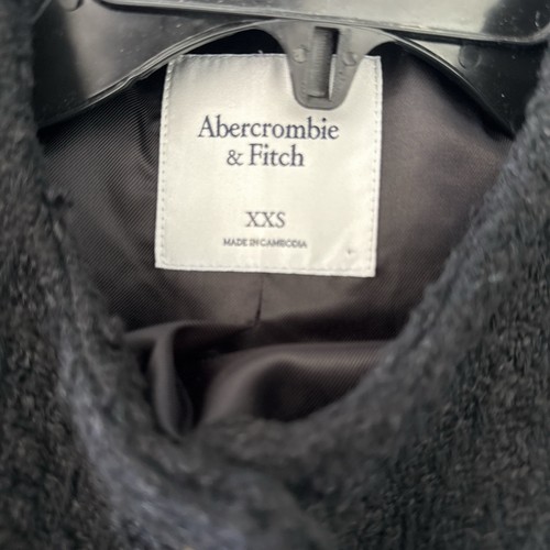 Chaqueta corta de tweed ABERCROMBIE AND FITCH para mujer XXS negra con botones delanteros - Imagen 4 de 4