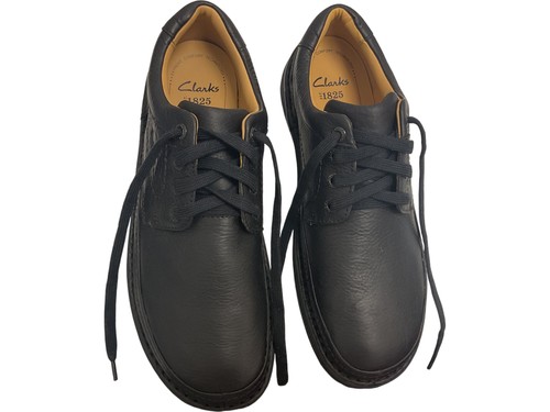 Clarks Black Leather Casual Lace-Up Shoes Size UK 10 Comfortable Fit 6155