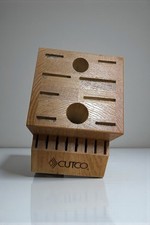 Cutco 1748 Homemaker 18 Slot Knife Block 8 Steak Slots Honey Oak Wood Empty