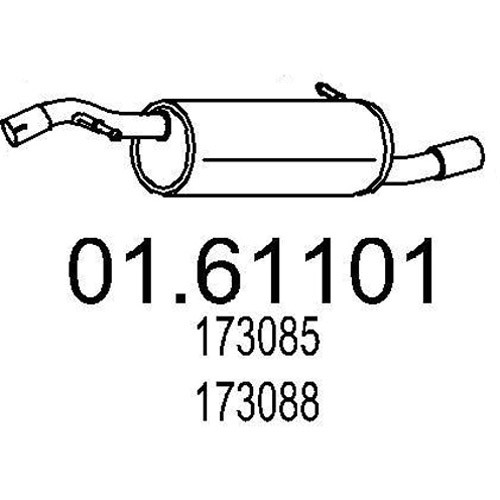 MTS 01.61101 Endschalldämpfer passend für PEUGEOT 207 (WA, WC) 207 CC (WD) - Bild 1 von 8