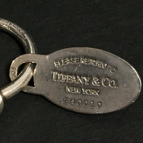TIFFANY&CO. Silver 925 Please Return to Oval Tag Key Ring/8BG0953 - Imagen 5 de 8