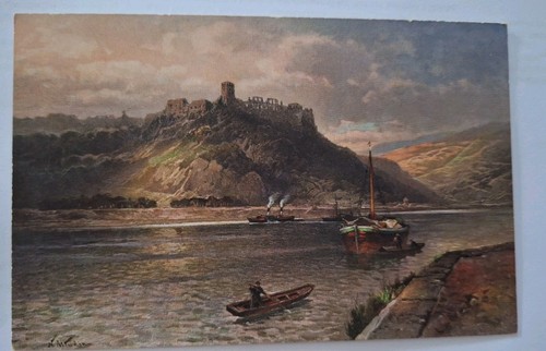 AK Burg Rheinfels Schiffe Künstler um 1910