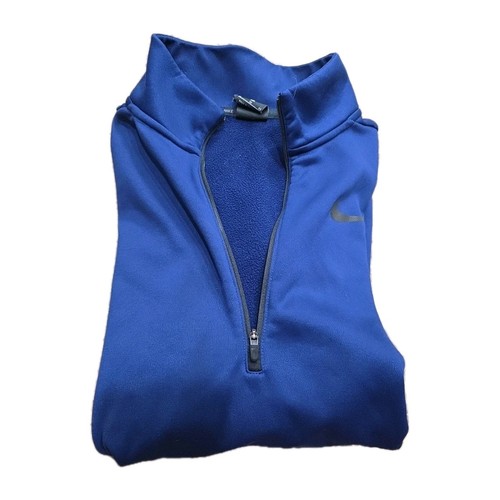 Pullover grueso Nike Dri-fit azul real con cremallera de cuarto para hombre - Imagen 12 de 12