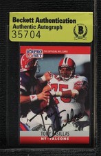 BAS 1990 Pro Set Tony Casillas #31 Beckett Auth Sticker Auto