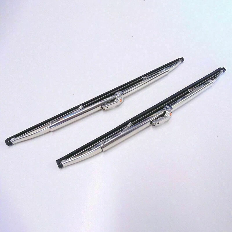 12" Polished Stainless Steel Front Windshield Wiper Blades 1 Pair - Imagem 4 de 4