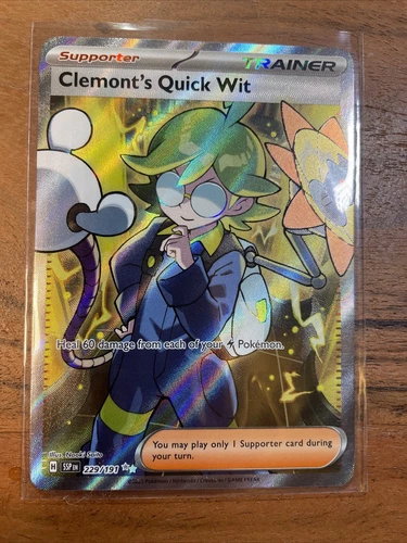229/191  Clemont's Quick Wit Full Art- Pokemon SV Surging Sparks - NM/M