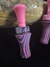 Custom Pink Laminate Double Reed Duck Call