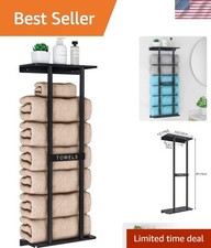Bathroom Towel Storage Rack Wall Mounted 30 Inch with Shelf for Large Towels