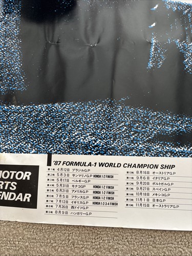 1987 FIA Formula one Poster World Championship Sports Calendar Honda Japanese - Picture 7 of 9