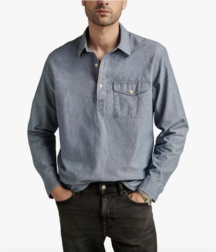 Camisa cambray pop-over Lucky Brand para hombre - índigo talla mediana precio de venta sugerido por el fabricante 90,00 - Imagen 1 de 7