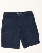 IZOD Mens Salt Water Cargo Shorts W32 Medium Navy Blue Cotton CA19