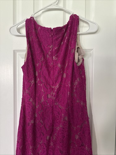 IVANKA TRUMP rosa Blumen ÄRMELLOS GERAFFT SUNBURST REISSVERSCHLUSS KLEID GRÖSSE 8 - Bild 4 von 5