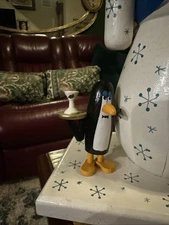 Vintage wooden snowman Bombay nutcracker.  16 inches tall.   from the 1990s.