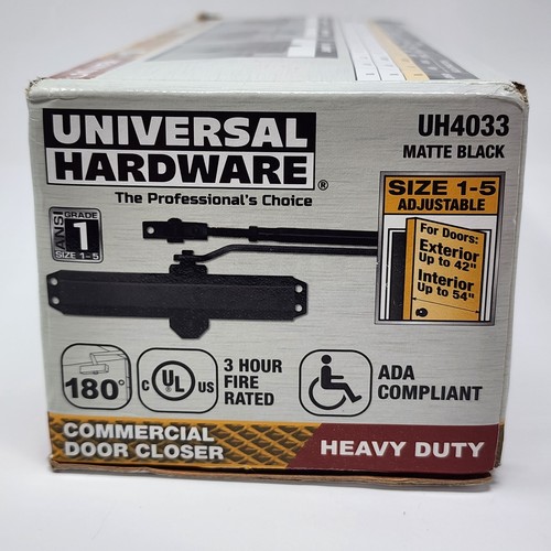 Universal Hardware Heavy Duty Commercial Door Closer UH4033 in Matte Black - Picture 7 of 10