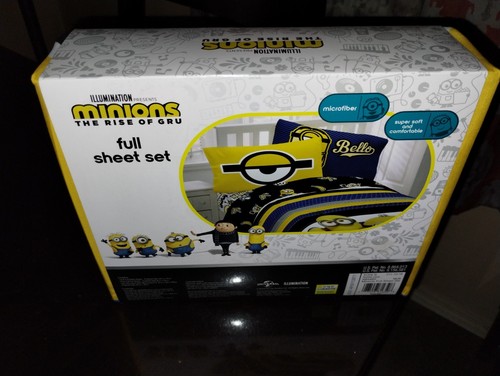Minions 2 The Rise of Gru Microfiber Sheet Set 4 Piece Full Size NEW Bedding - Picture 3 of 4