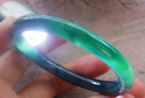 Video Certified Icy Green 100% A JADE Jadeite Circle Bangle Bracelet 53mm 703317 - Picture 1 of 15