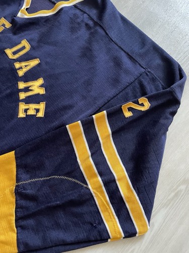 Camiseta deportiva de hockey cosida rara de los años 60 Vetere Pro Notre Dame #12 hecha en EE. UU. L-XL 23x31 - Imagen 6 de 10
