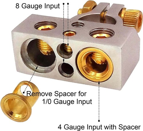 SUNMORN Heavy Duty Car Battery Connectors, 0/2/4/6/8/10 AWG, Top Post Multipl... - Picture 3 of 8