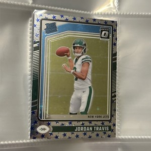 2024 Panini Donruss Optic Jordan Travis Rated Rookie Blue Stars Emoji Jets #260
