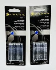2 PKs Cross 8929-3 Slim Fountain Pen Refills | 6 Ink Cartridges (12 Cartridges)