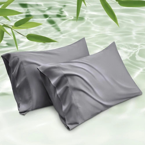 Bedsure Pillow Cases Queen Size Set of 2, (20" x 30"), 01 - Dark Grey 