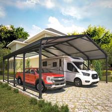 20' X 20' Metal Carport with Updated Roof & Enhanced Base, Heavy Duty Canopy Car