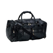 Genuine Leather Duffle Bag Carry On Luggage 25" Weekender Shoe Compartment