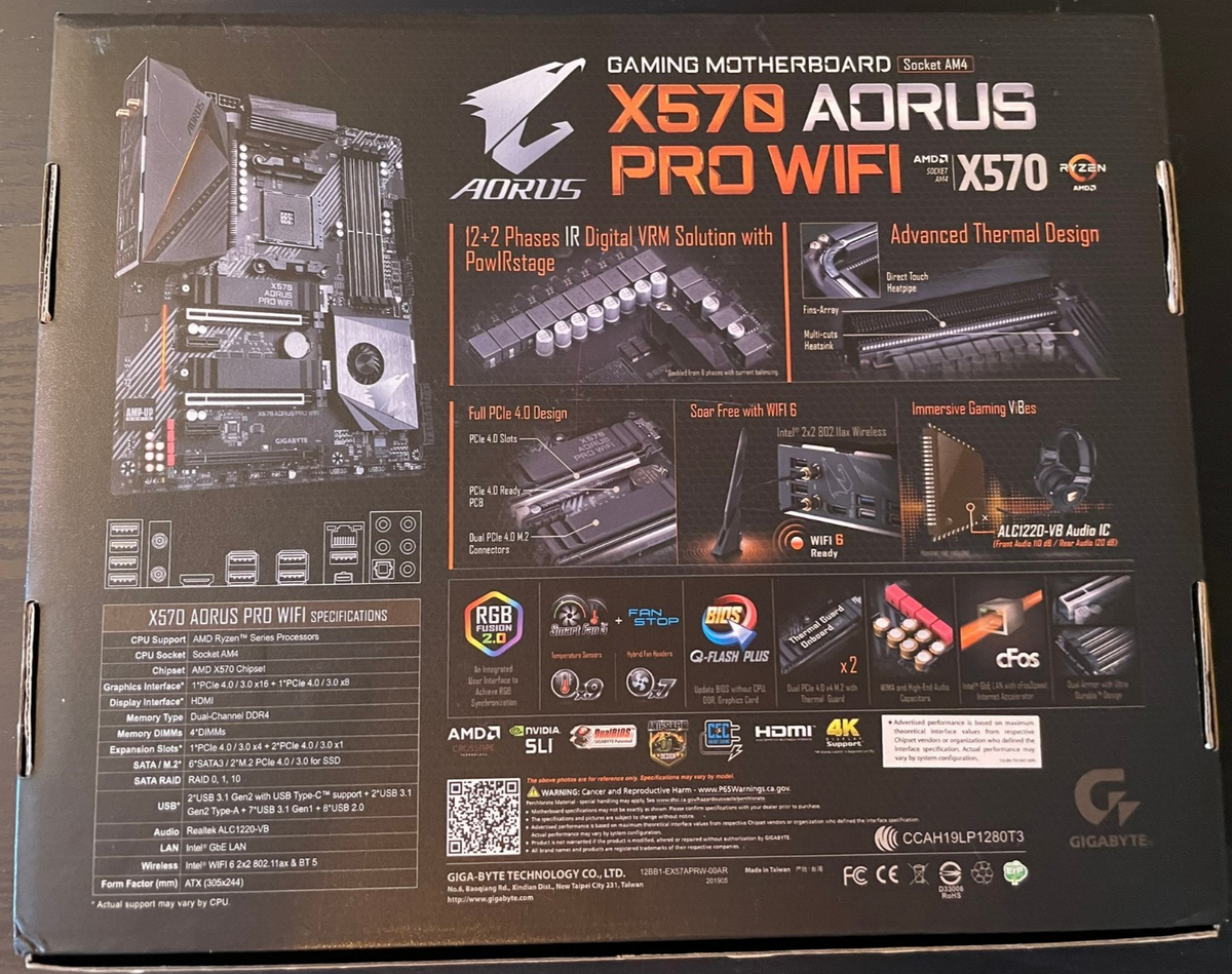 X570 AORUS PRO　中古品 GIGABYTE X570 Aorus Pro WIFI ATX AM4 AMD Motherboard for