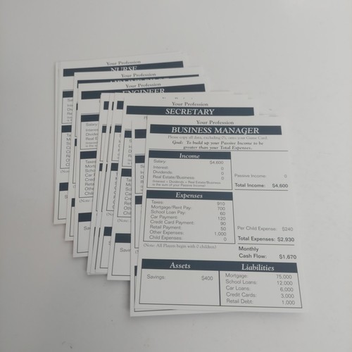 Cashflow Board Game Robert Kiyosaki Rich Dad Finance Educational Money - Foto 3 di 21