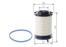 BOSCH Kraftstofffilter F 026 402 207 mit Wasserabscheider Filtereinsatz für AUDI