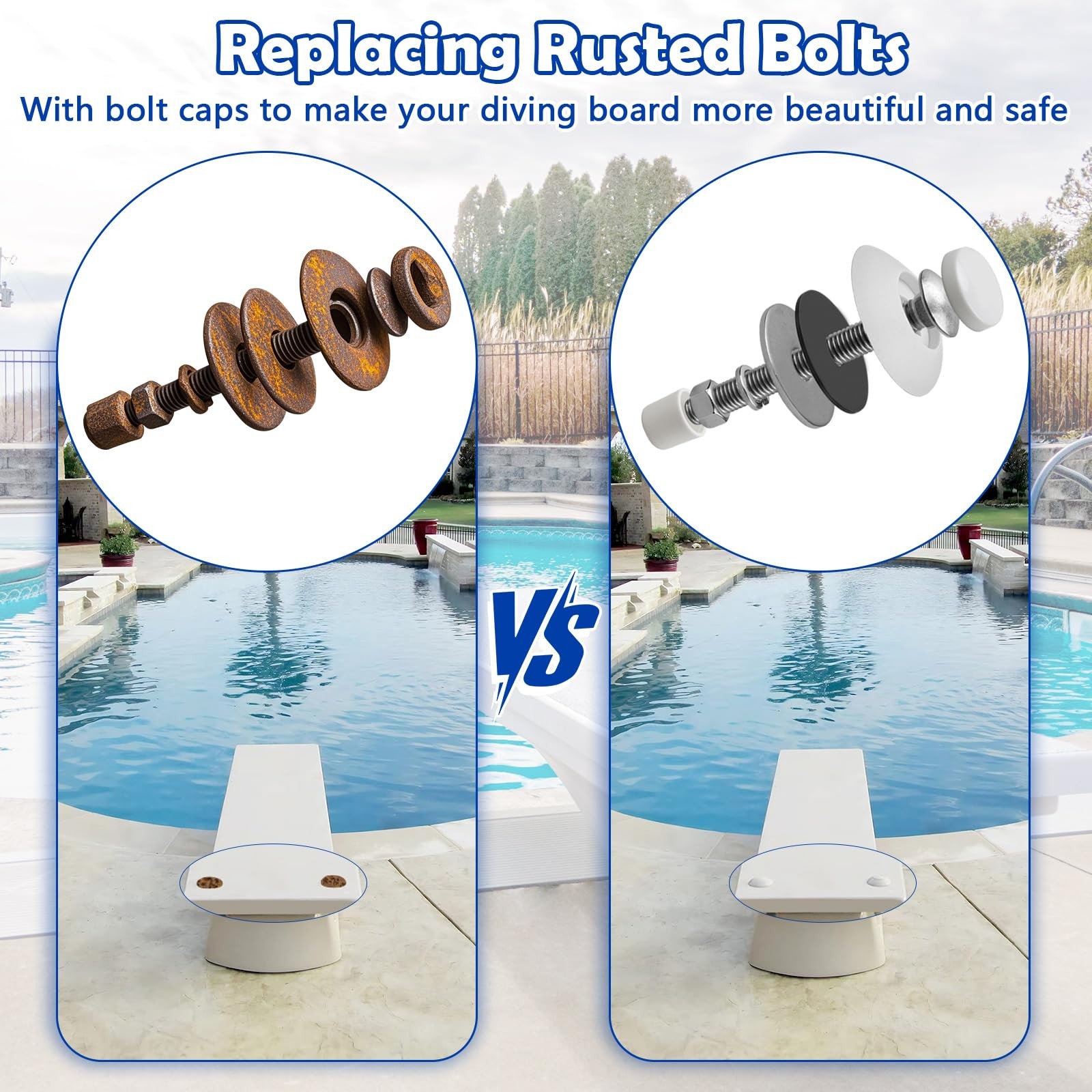 67-209-911-SS Pool Diving Board Mounting Kit for S.R.Smith Two Hole Board, Re...