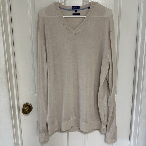 Stitch Mens XL 100%Waterproof Merino Pullover Golf Tan Lightweight Soft Sweater - Picture 2 of 17