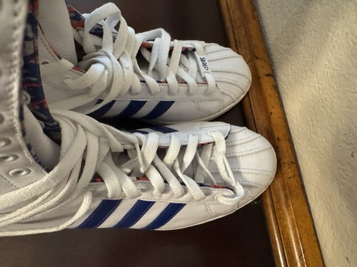 Y2K Adidas Missy Elliott Remix White Blue Leather Boxing Boots Sz 10 NWT NEW - Picture 19 of 24