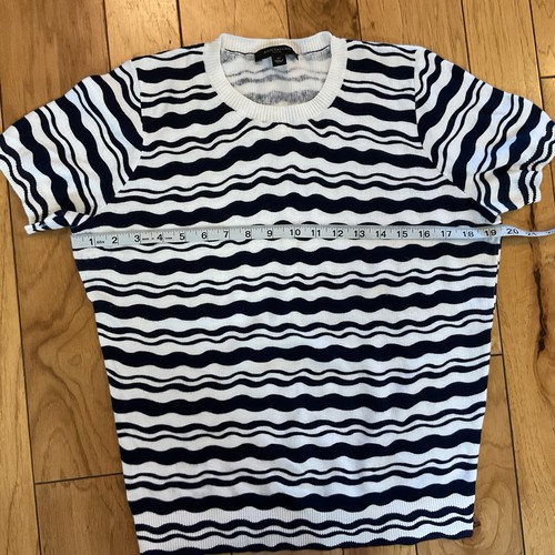 Ann Taylor Wave Stripe Sweater Tee Damen Gr. MP Navy Weiß Baumwolle Freizeit - Bild 9 von 9