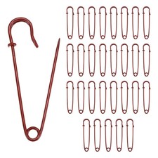 30-Pack Large Safety Pins, 3" Blanket Pin for Fashion/Clothes/Craft [Red]