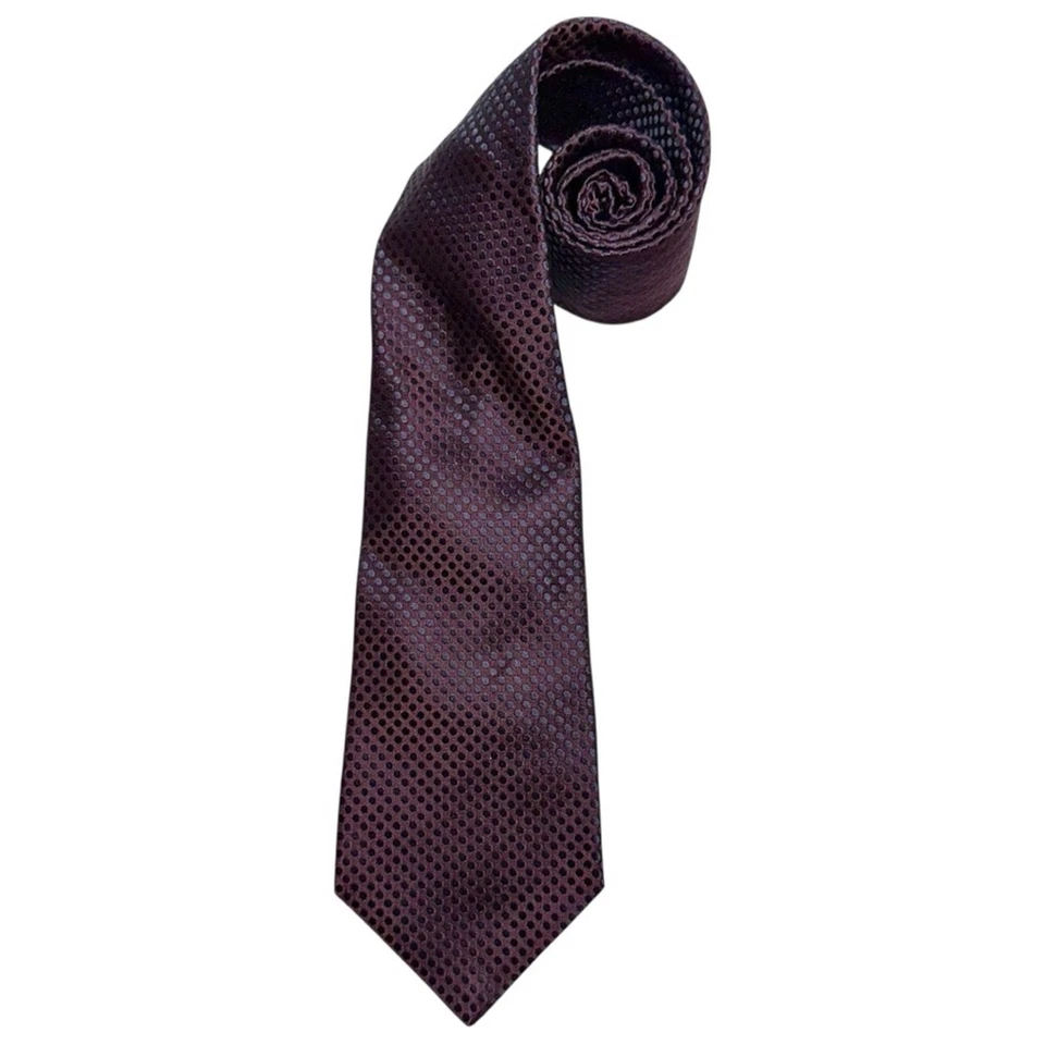 Kiton 深紫色 Iridescent Raised Dots 真丝领带 — 第 2/4 张图片