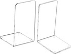 Acrylic Bookends For Heavy Books 2Pcs L Shaped Transparent Durable Design