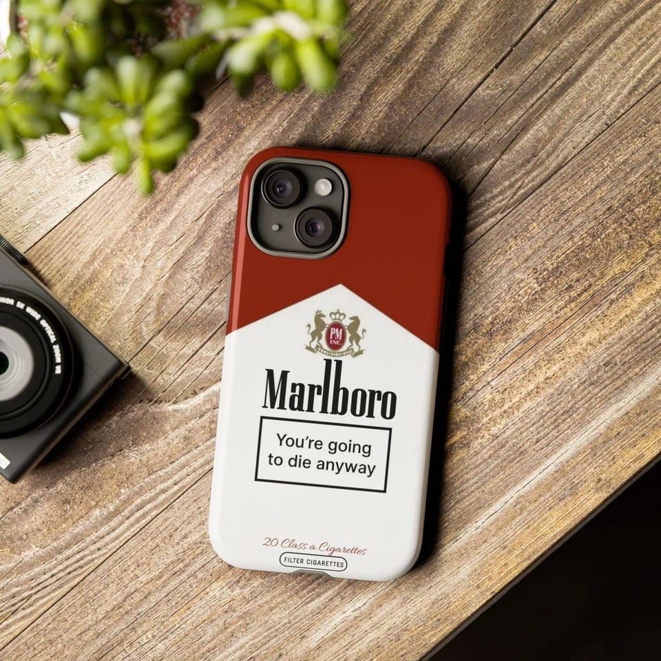 Custodia telefono vintage parodia sigaretta divertente amante del fumo per iPhone da 11 a 16 - Immagine 4 di 4