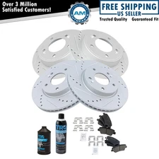 Performance Brake Rotor & Ceramic Pad Front Rear Kit w/Chemicals