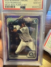 PSA 10 JULIO RODRIGUEZ 2020 Bowman Chrome MEGA BOX PURPLE REFRACTOR/250 GEM MINT