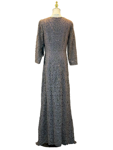 JS Collections Soutache Embroidery Boat Neck Gown Size 8 - Picture 3 of 5