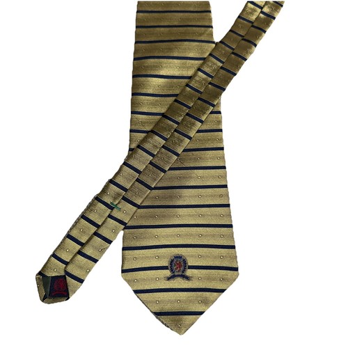 Tommy Hilfiger Herren Seide blau/gold Streifen Krawatte klassisch 3 7/8" x 58"