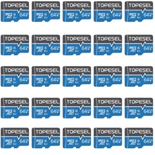 TOPESEL Ultra Micro SD Card SDXC 64GB 30PCS C10 TF Cards Memory Cards High Speed