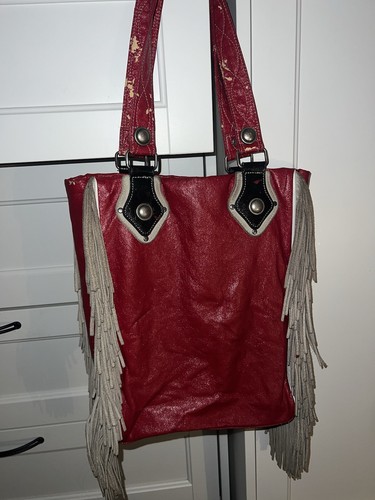 Vintage Diesel Fringe Woman’s Red Shoulder Bag - Picture 2 of 4