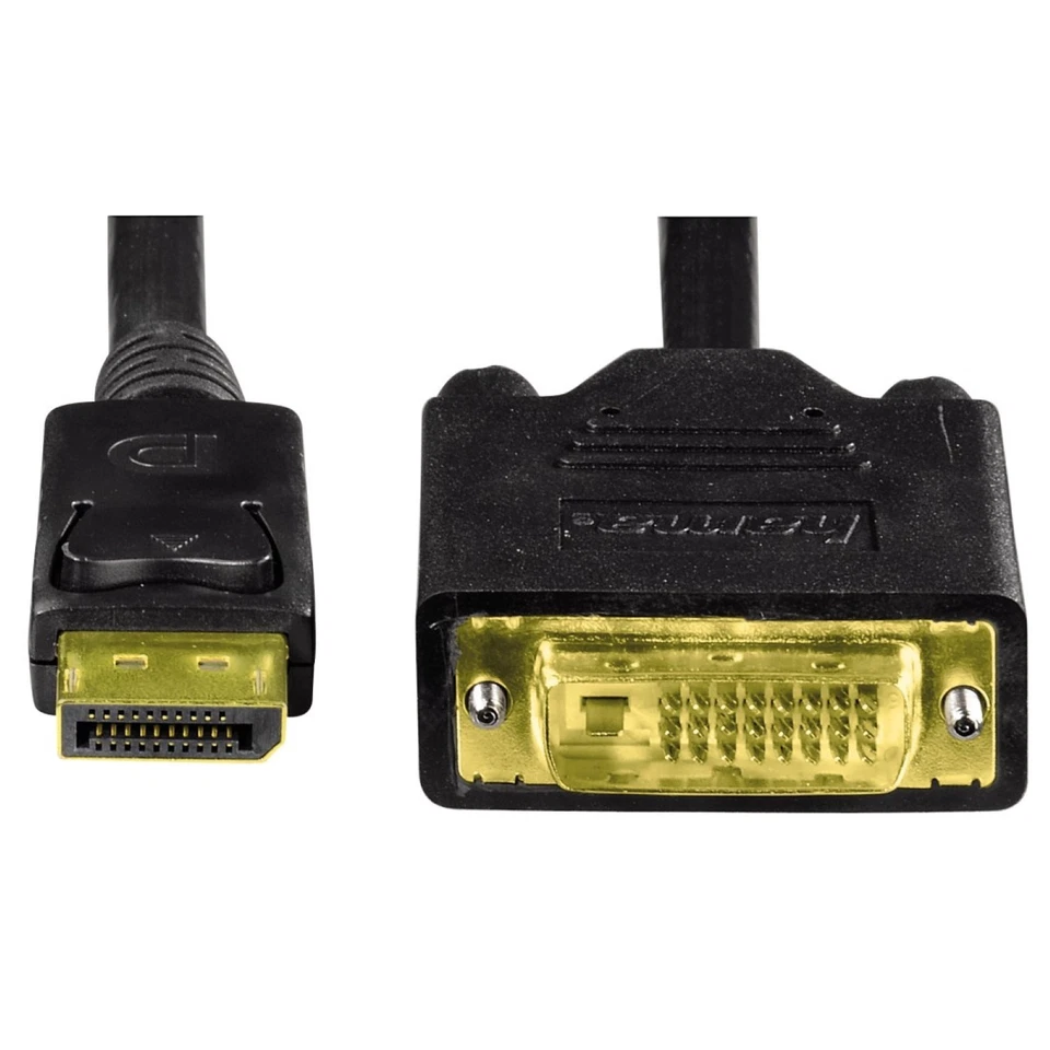 Hama DisplayPort-Stecker zu DVI Adapter-Kabel Konverter für PC Monitor TV Beamer - Bild 2 von 3