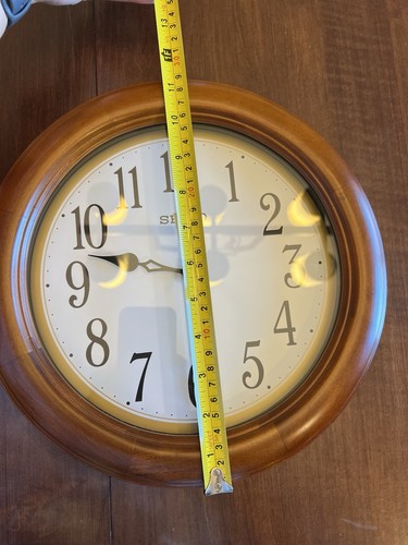 Seiko 12" Round Wood Gold Trim Wall Clock, QXA522BLH Battery Operated! - Picture 7 of 7