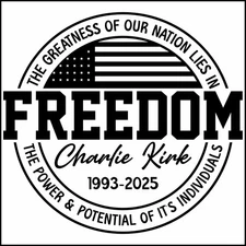 12-Charlie Kirk Memorial Direct to Film (DTF) Heat Transfer I-1097-12 Pack