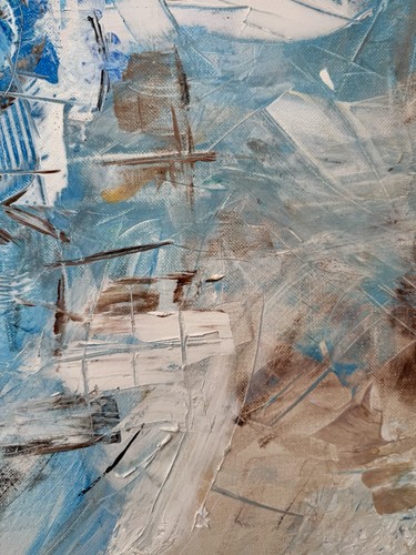 Original alte abstrakte Komposition, Ölgemälde, Expressionismus, 80,0x60,0 cm. - Bild 10 von 14