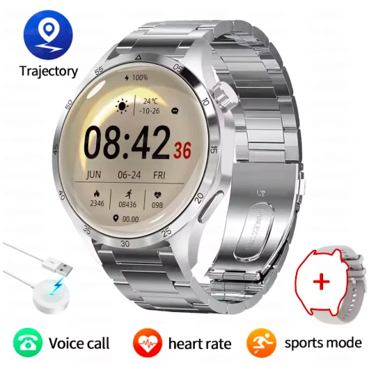 Frontansicht – 1,53'' AMOLED auf Edelstahlgehäuse